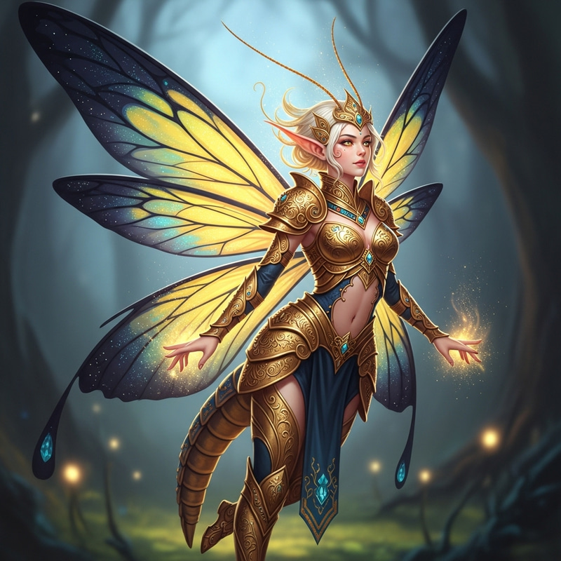 Enchanting Female Faerie in Insect Form Enchanting Female Faerie in Insect Form