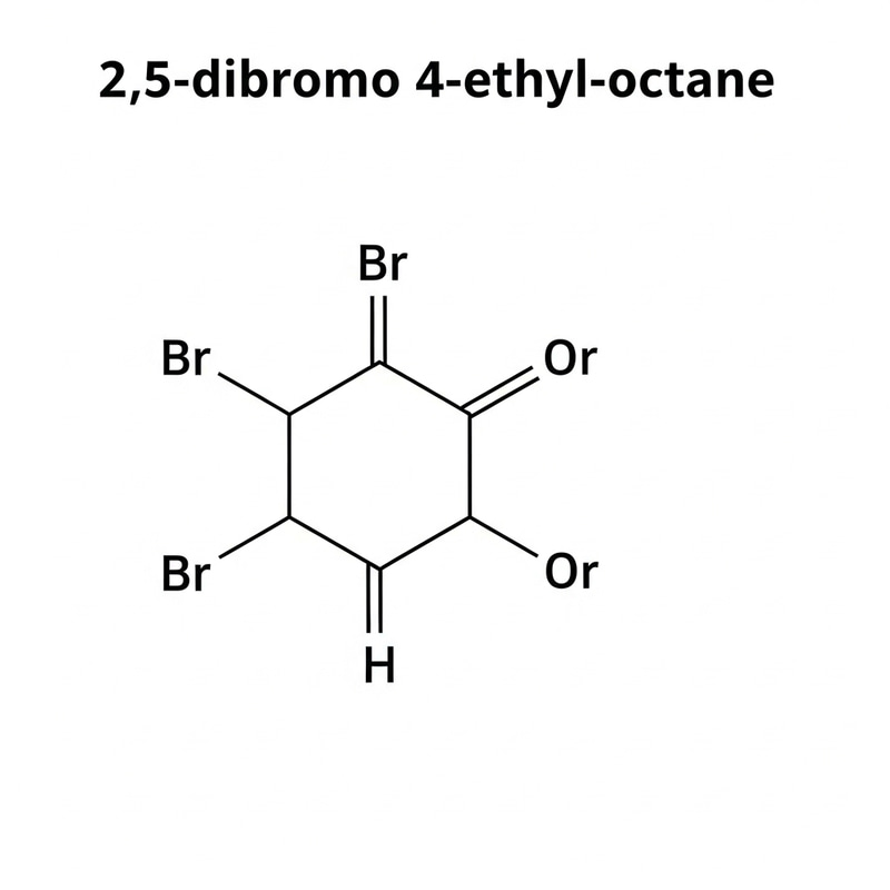 Visual Guide to Molecular Structure of 2,5-Dibromo-4-Ethyl-Octane