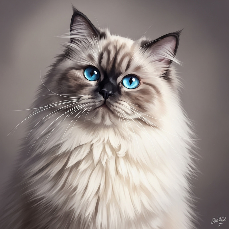Majestic Persian Himalayan Cat with Celestial Blue Eyes | Glamorous Fashion Portrait Majestic Persian Himalayan Cat with Celestial Blue Eyes | Glamorous Fashion Portrait