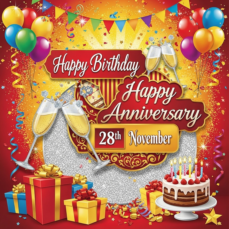 Happy Birthday & Anniversary Greeting | 28th November Celebration Happy Birthday & Anniversary Greeting | 28th November Celebration