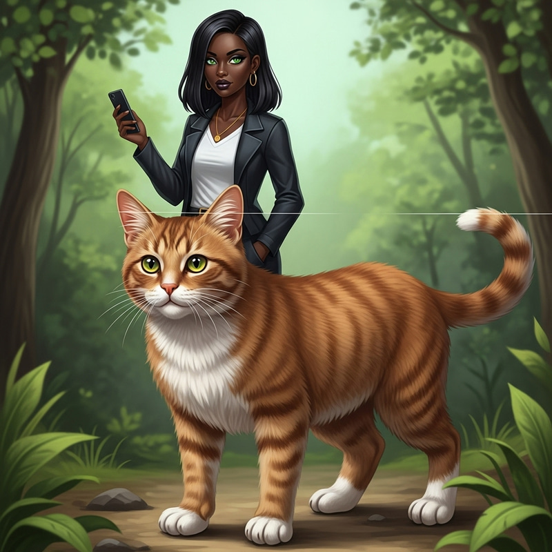 Magical Half Human Half Cat Fusion | Stunning Green-Eyed Black Woman Magical Half Human Half Cat Fusion | Stunning Green-Eyed Black Woman