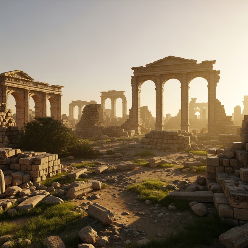 Ancient Ruins in a Vast Landscape | Abstract Beauty Ancient Ruins in a Vast Landscape | Abstract Beauty