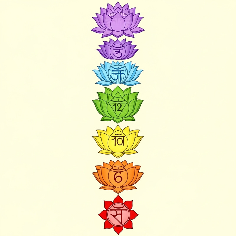 Contemporary Chakra Symbols - Sacred Illustration in Traditional Style Contemporary Chakra Symbols - Sacred Illustration in Traditional Style