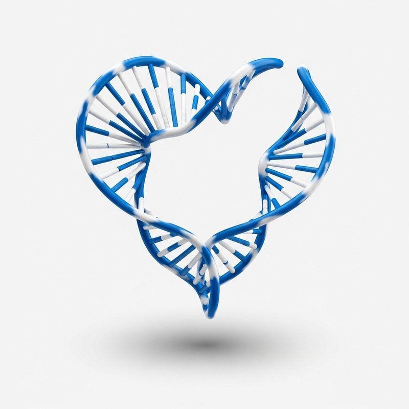Stylish 3D DNA Heart Sculpture in Blue & White with Gray Drop Shadow Stylish 3D DNA Heart Sculpture in Blue & White with Gray Drop Shadow