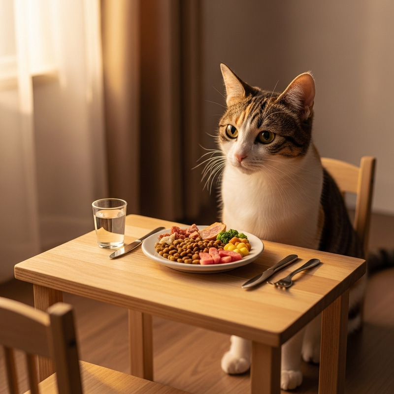 Adorable Calico Cat Dining Experience Adorable Calico Cat Dining Experience