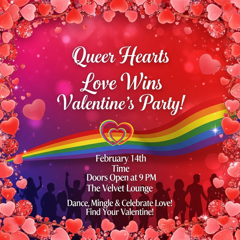 Valentine's Day Gay Nightclub Flyer Valentine's Day Gay Nightclub Flyer