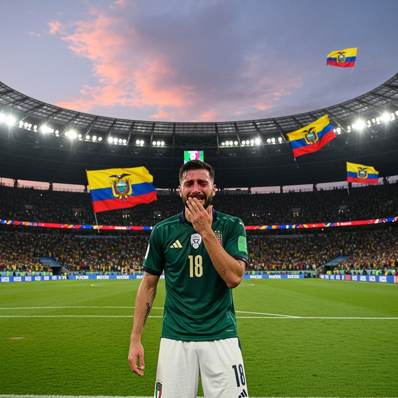 Heartbroken Italian Soccer Player in Tears After Losing to Ecuador