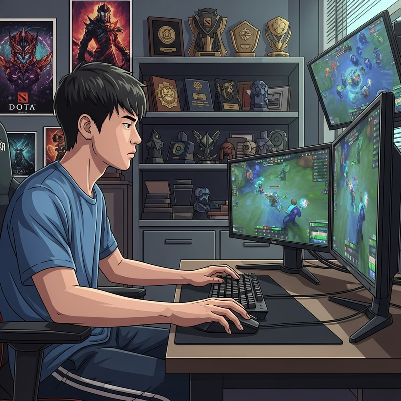 Average Dota Player in Action - Digital Illustration