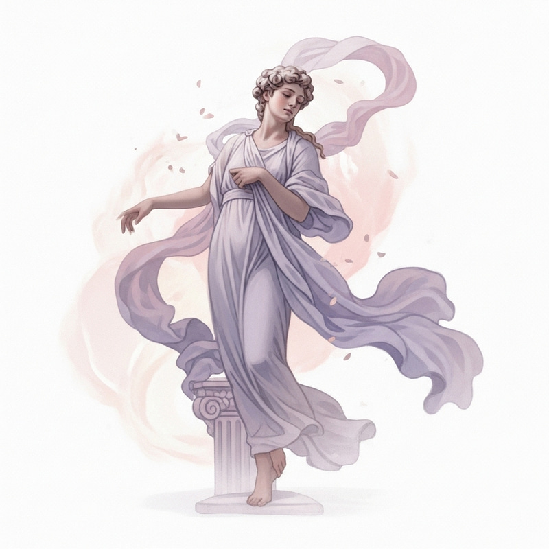 Ethereal Figure in Flowing Clothes | Classic Sculpture Pose Ethereal Figure in Flowing Clothes | Classic Sculpture Pose