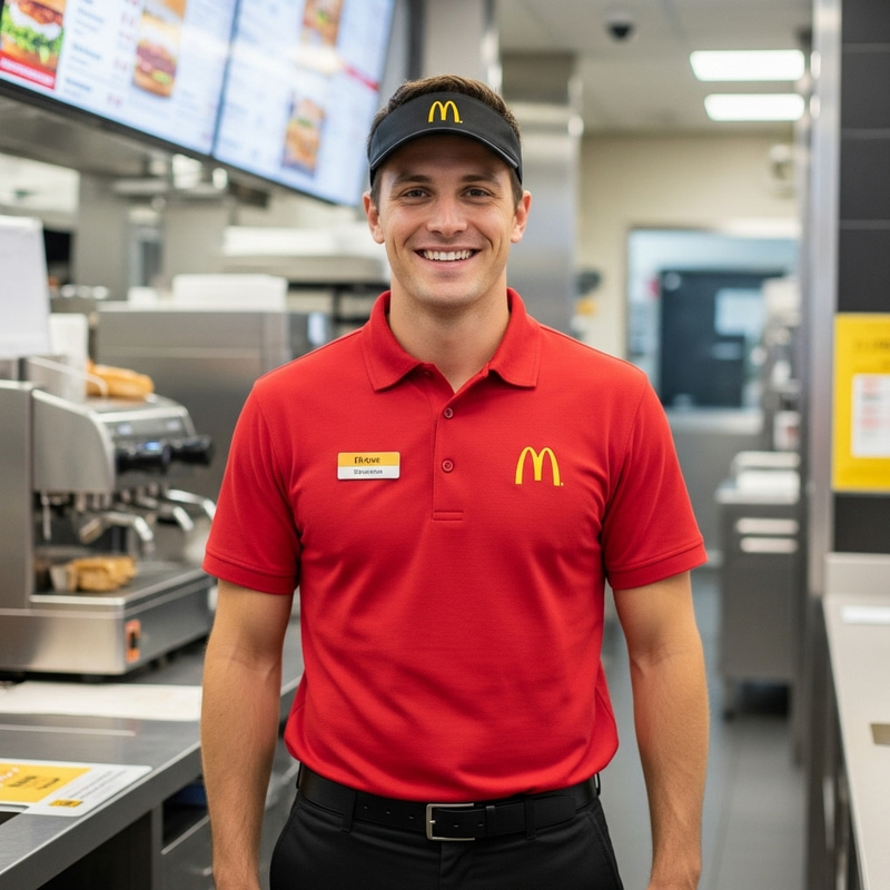 Happy McDonald's Worker Radiates Joy