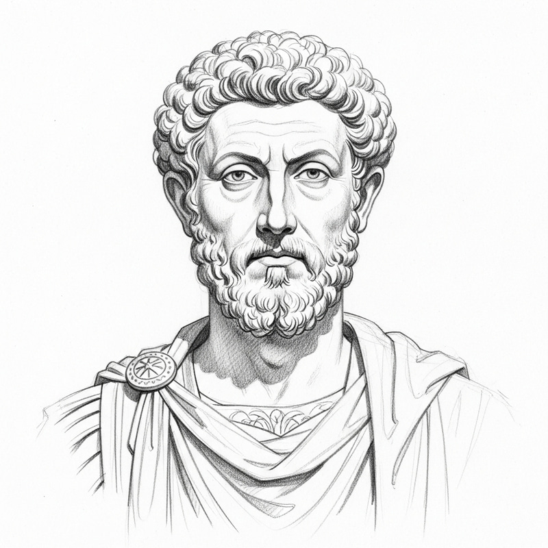 Pencil Sketch of Marcus Aurelius - The Philosopher King Pencil Sketch of Marcus Aurelius - The Philosopher King