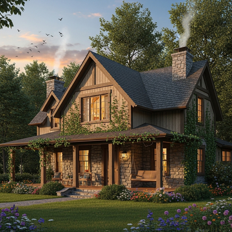 Serene Home in Nature's Embrace Serene Home in Nature's Embrace