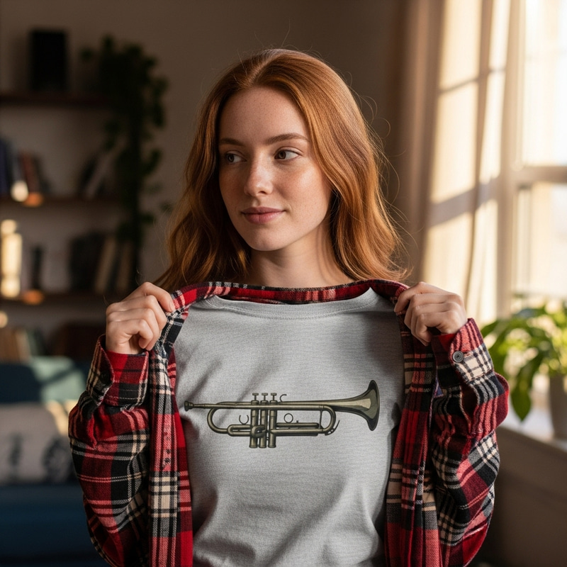 Red-Haired Woman with Flannel Shirt - Unique Fashion Red-Haired Woman with Flannel Shirt - Unique Fashion