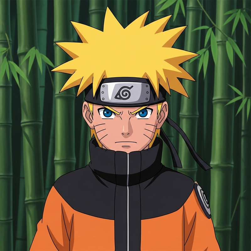 Naruto-Inspired Character in 1980s Cartoon Style Naruto-Inspired Character in 1980s Cartoon Style