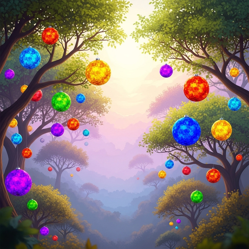 Soft Colorful Background with Joyful Balls Soft Colorful Background with Joyful Balls