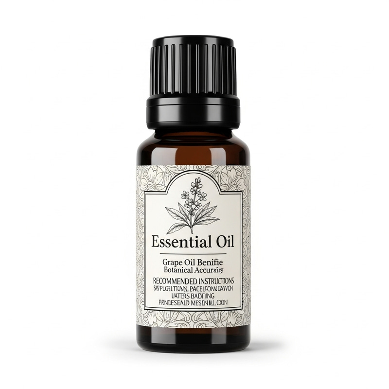 Detailed Essential Oil Label with Plant Illustration Detailed Essential Oil Label with Plant Illustration