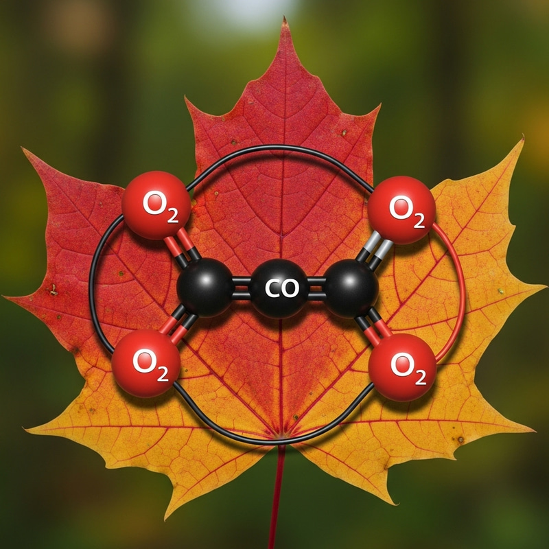 Eco-Friendly Maple Leaf & Carbon Dioxide Design Eco-Friendly Maple Leaf & Carbon Dioxide Design