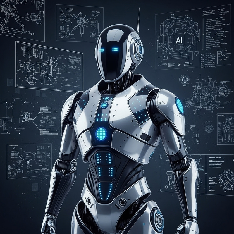 Futuristic Robot Centerpiece with LED Lights | Robotics & AI Design