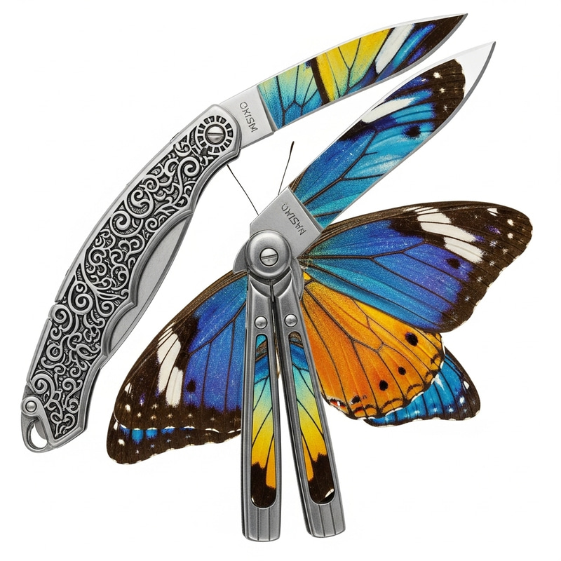 Butterfly Knife with Elegant Wings Design Butterfly Knife with Elegant Wings Design