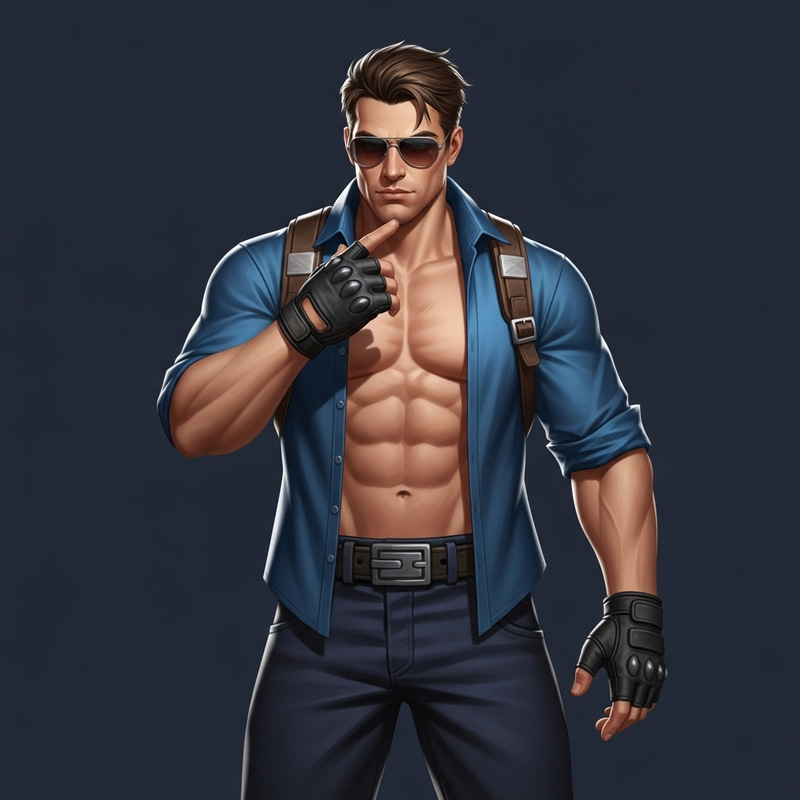 Johnny Cage - Stylish Action Hero in Adventure Video Game