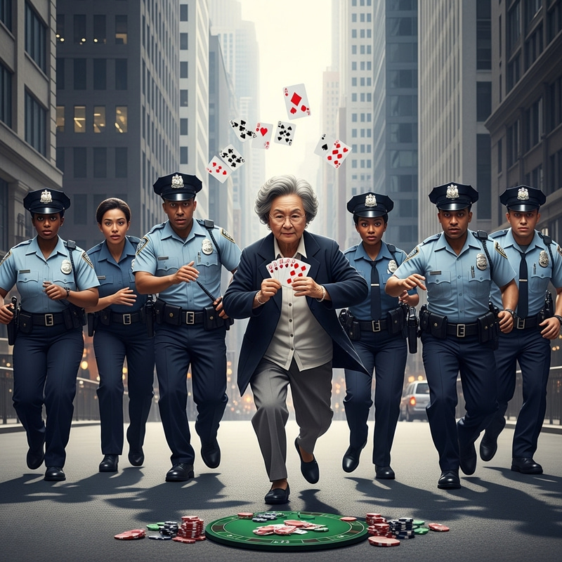 Clever Pursuit: Elderly Asian Woman Evades Police with Poker Skills Clever Pursuit: Elderly Asian Woman Evades Police with Poker Skills