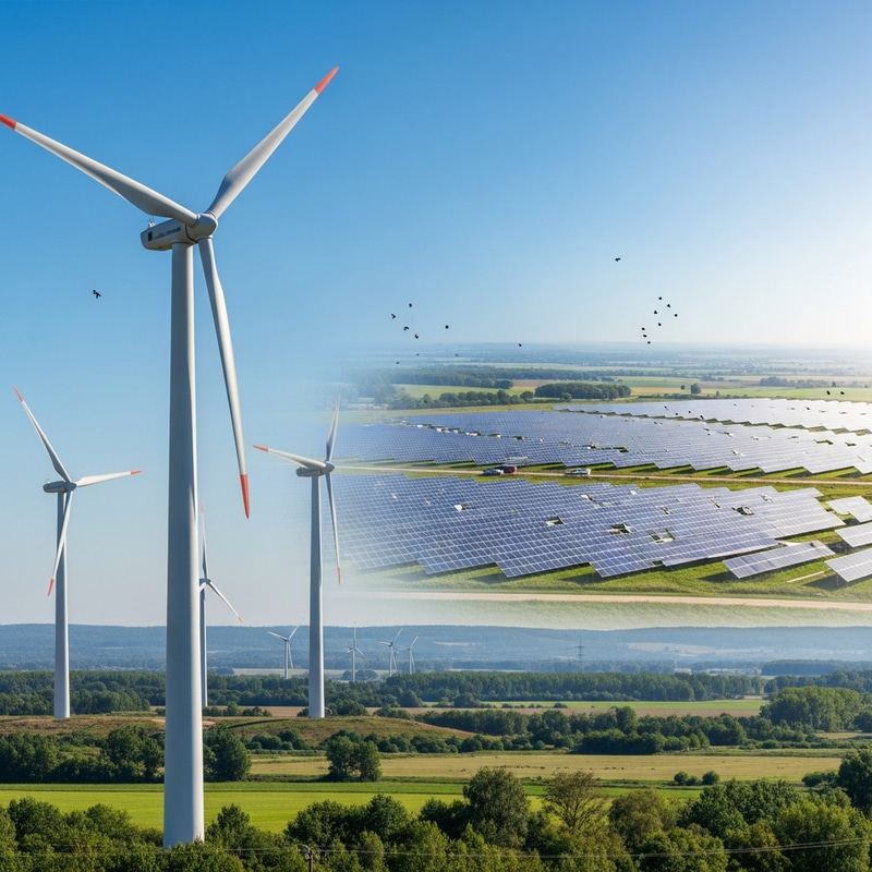 Sustainable Landscape with Wind and Solar Energy Sustainable Landscape with Wind and Solar Energy