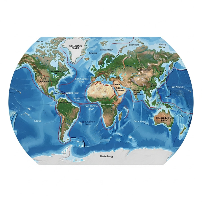 Worldwide Geological Fault Lines 3D Reconstruction