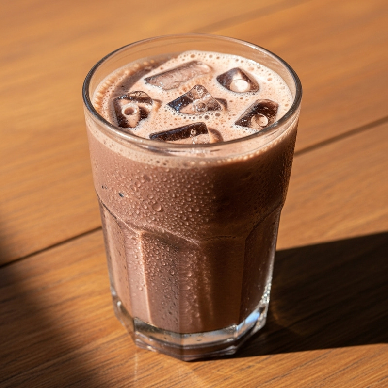Delicious Cocoa Smoothie with Ice Cubes Delicious Cocoa Smoothie with Ice Cubes