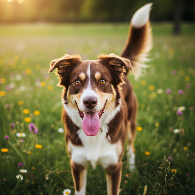 Colorful Medium-Sized Mixed Breed Dog Colorful Medium-Sized Mixed Breed Dog