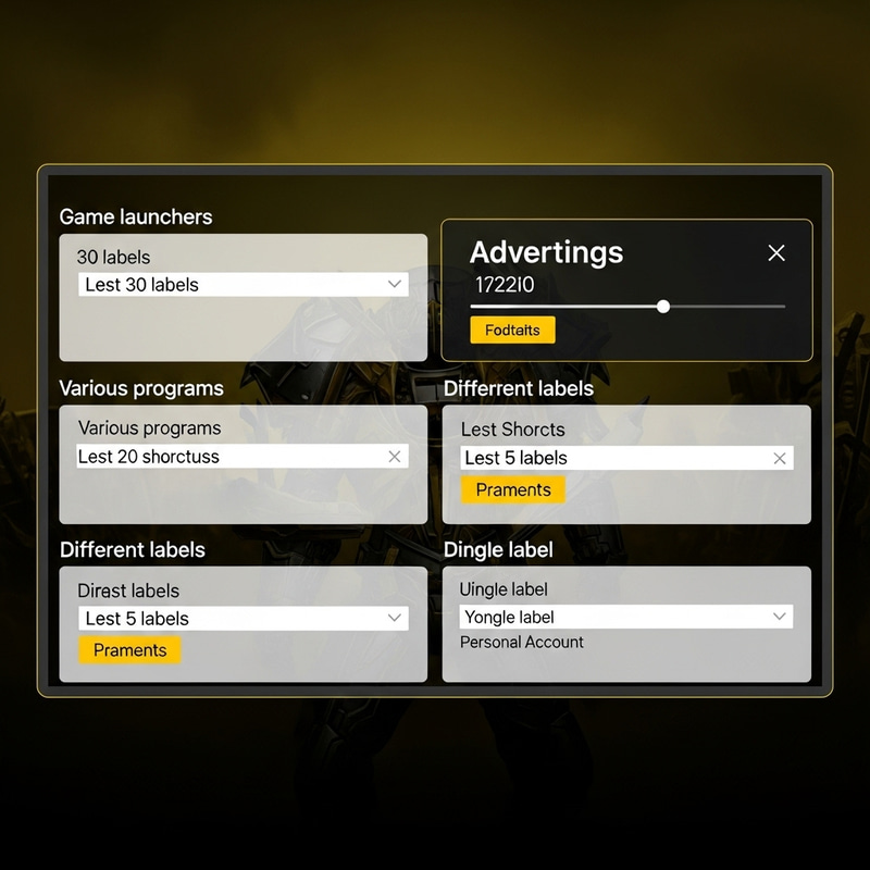 Balanced Yellow and Black Desktop Wallpaper with Label Fields