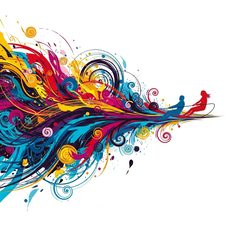 Vibrant Abstract Spirit of Competition Art