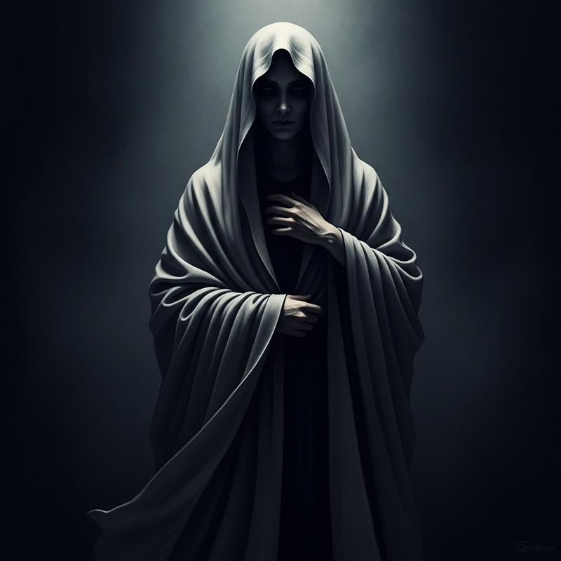 Enigmatic Gothic Figure in Flowing Cloak | Dark and Moody Digital Painting Enigmatic Gothic Figure in Flowing Cloak | Dark and Moody Digital Painting
