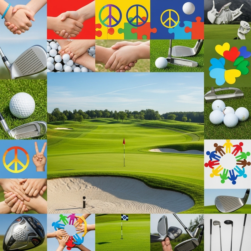 Vibrant Golf and Unity Collage Background