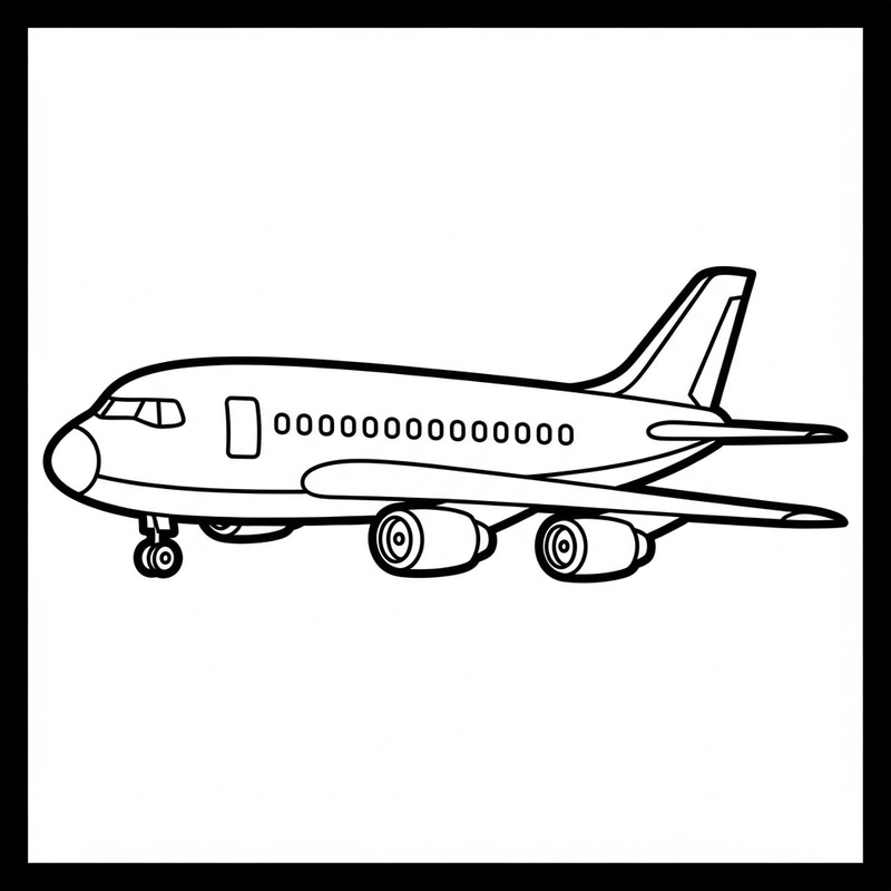 Big and Easy Airplane Coloring Page for Toddlers