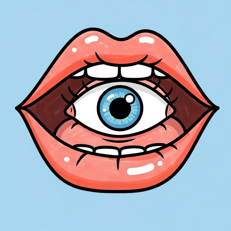 Eye in Mouth: Kid's Drawing Style Art