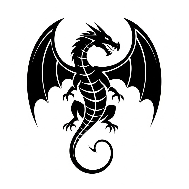 Sleek Black Tribal Dragon Tattoo Design Sleek Black Tribal Dragon Tattoo Design