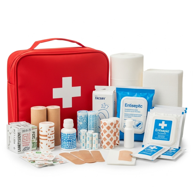 First Aid Kit with Bandages, Antiseptic Wipes, and Medical Supplies First Aid Kit with Bandages, Antiseptic Wipes, and Medical Supplies