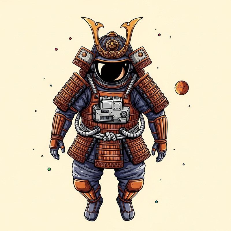 Astronaut Samurai: Stunning Space Samurai Gear Artwork Astronaut Samurai: Stunning Space Samurai Gear Artwork