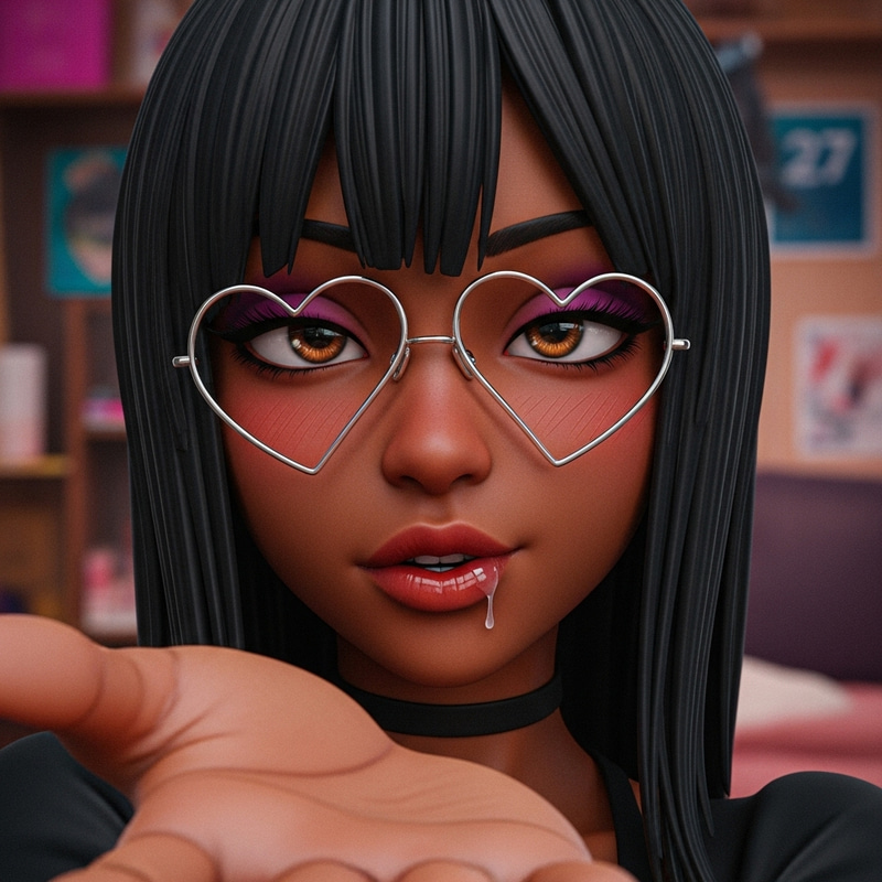 Psychedelic 3D Anime Art of a Dark-Skinned Woman Psychedelic 3D Anime Art of a Dark-Skinned Woman