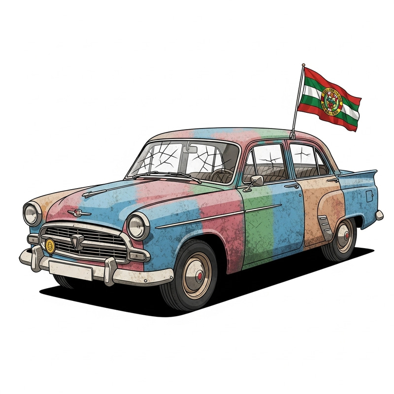 Vintage 1950s Car in Colorful Glory