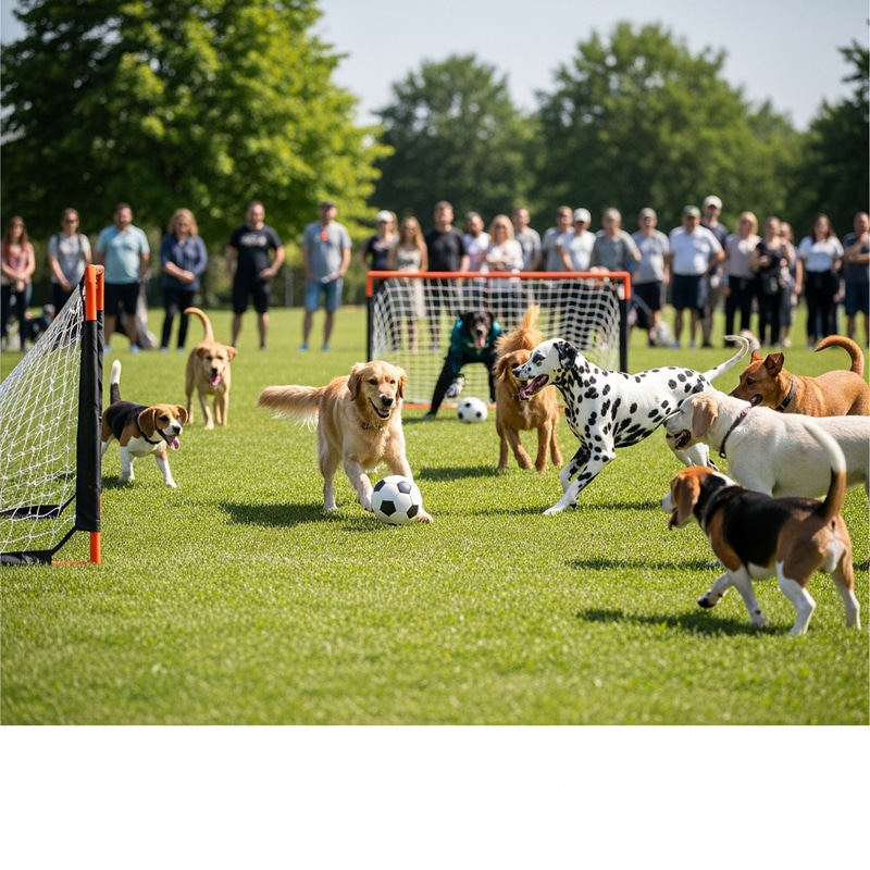 Dogs Playing Soccer: Fun and Energetic Match Dogs Playing Soccer: Fun and Energetic Match