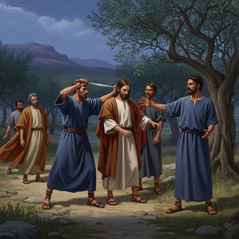 Apostle Peter Cuts Off Ear: Arrest of Christ in Ancient Israel Apostle Peter Cuts Off Ear: Arrest of Christ in Ancient Israel