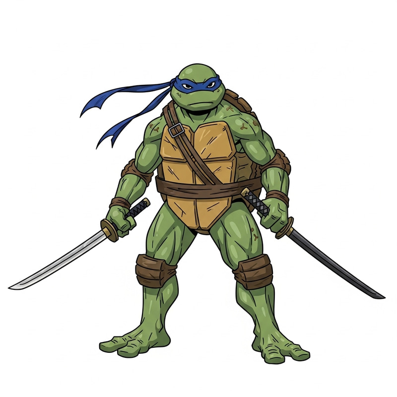 Leonardo the Turtle Man - Blue Bandana, Katana Warrior Leonardo the Turtle Man - Blue Bandana, Katana Warrior