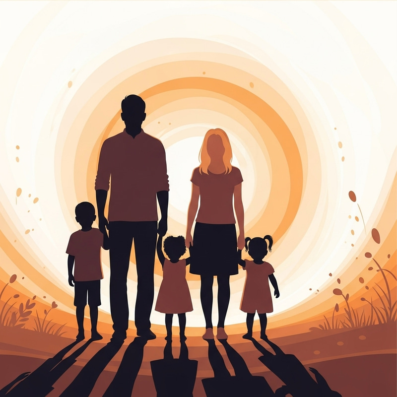 Emotionally Rich Family Bonding Abstract Art | Heartwarming Scene