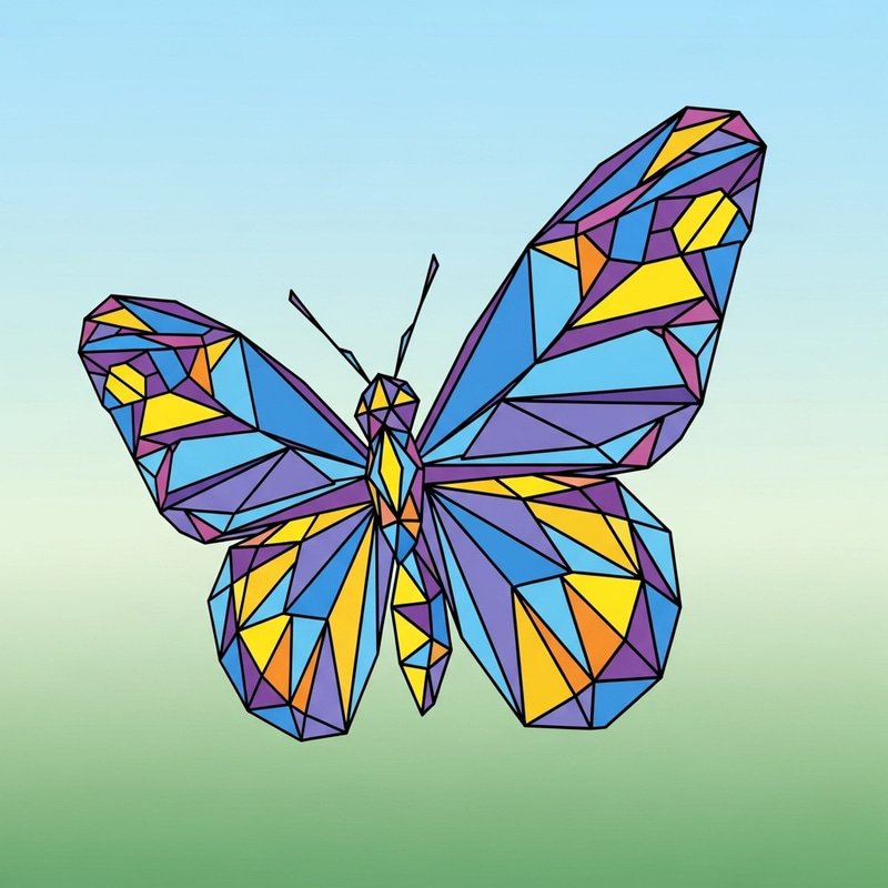 Geometric Butterfly Art - 幾何学 蝶 Geometric Butterfly Art - 幾何学 蝶