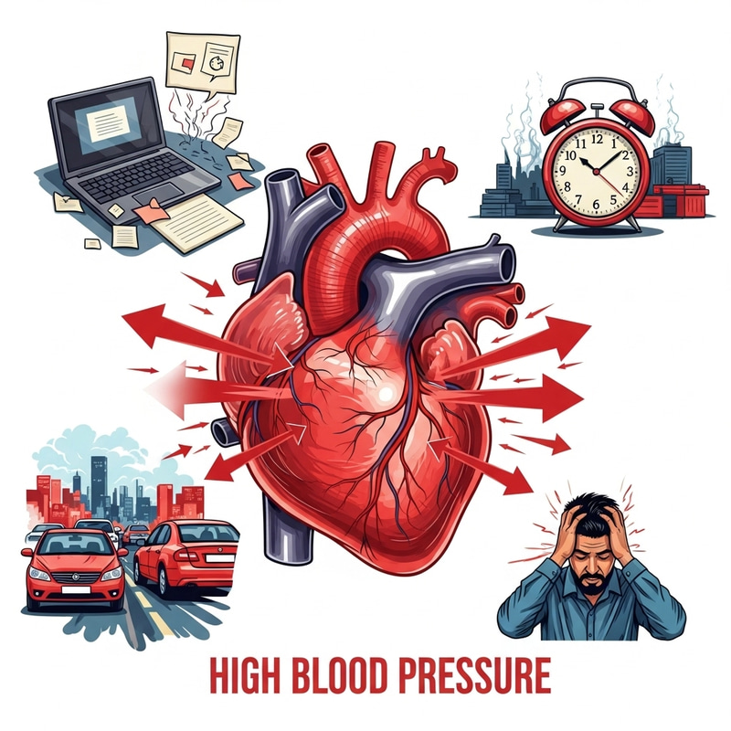 High Blood Pressure Concept Art | Human Heart Illustration