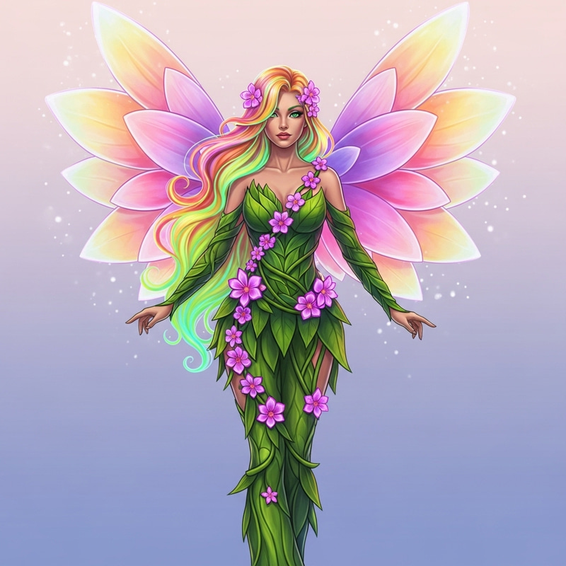 Flora Harmonix: Enchanting Nature Costume with Mystical Aura