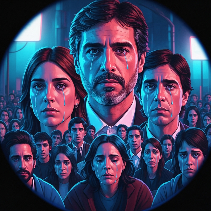 Surreal Argentine Faces in Neon Dream | Vibrant Crowd