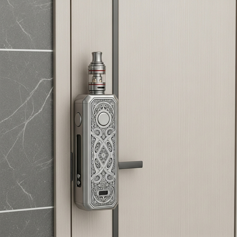 Modern Vaping-Styled Metal Detector for Bathroom Entry Modern Vaping-Styled Metal Detector for Bathroom Entry