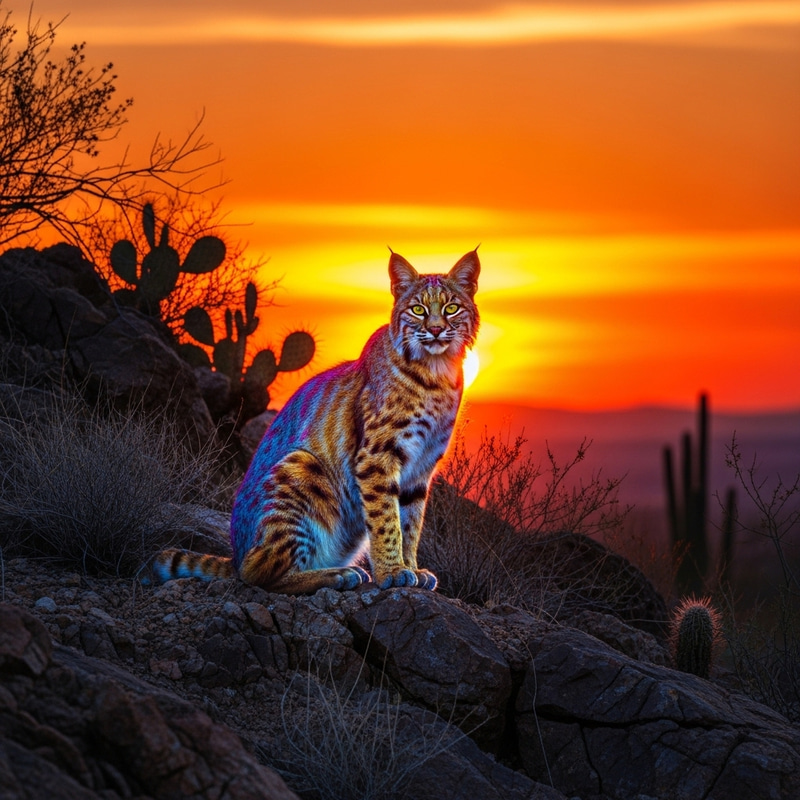 Magnificent Bobcat Relaxing at Dusk Magnificent Bobcat Relaxing at Dusk